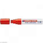 Edding 4090 Marqueur craie liquide - rouge - 1 feutre craie liquide - pointe biseautée 4-15 mm - feutre craie effacable pour écrire sur les vitres,le verre - feutre craie ardoise aux couleurs opaques