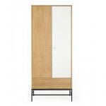 Prix Armoire 2 Portes & 1 Tiroir Flo 190cm C ne & Blanc
