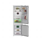 Beko Refrigerateur Integrable Combine Froid ventile AeroFlow Volume total (litres) : 270 (194 + 76) Classe E Alarme de porte ouverte 3 tiroirs Bac a glacons 1 bac a legumes 3 clayettes verre ajustables