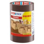 Tesa SE Strong Low Noise Parcel Tape for Packing Parcels and Shipping Boxes - Brown - 3 Rolls of 66 m Each - 50 mm, 66 m: 50 mm, 66 m: 50 mm