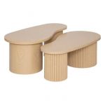 Atmosphera Lot de 2 tables basses en bois Soleya beige