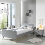 Vipack Furniture Pack - Lit Enfant & Chevet "Billy" 90x200cm Gris