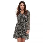 Only Cera 3/4 Manche Court Robe L Pumice Stone / Aop Leonora