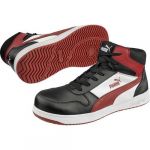 Puma Safety Shoes - Chaussure Sécurité Frontcourt Blk/Wht/Red Mid S3L Esd Fo Hro T40