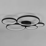 Trio Plafonnier LED Rondo, noir mat