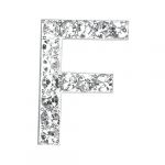 Green Club Club Green ``f`` Lettre de strass, Argent, 20mm, lot de 5