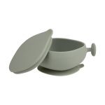 Bol en silicone avec ventouse et couvercle Sage - Vert