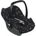 Dooky Seat cover for Child Carseat, Protective Cover for Baby Seat, Universal Car Seat Cover for Babies, Childrens, Toddlers, Size 0+, Romantic Leaves, Beige