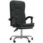 VidaXL Fauteuil Inclinable De Bureau Noir Similicuir