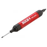 Sola PM DUO - Marqueur de trous perforés et marqueur permanent en un - Noir - Marqueur à trous profonds pour des marquages précis jusqu'à 25 mm de profondeur