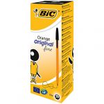 Bic Orange Stylos-Bille Pointe Fine - Noir, Boîte de 20