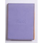 Rhodia 128109C - Porte-bloc rama iris format 9,5 x 13 cm  en simili cuir, avec porte-crayon + bloc N°12 quadrillé 5x5