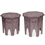 Declikdeco Lot de 2 tables d'appoint Marron DIRIKA