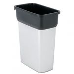 Vileda Collecteur médium Geo 55L plastique, tri des déchets - Dimensions : L29 x H61 x P49 cm aspect inox - ADVEO - 231177