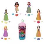 Mattel Princesses Disney Mini-Poupées Royauté Color Reveal avec 6 surprises, dont une bague parfumée et 4 accessoires (les poupées peuvent varier), série Garden-Party, HRN63