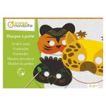 Avenue mandarine Boîte créative Masques à gratter Animaux de la jungle