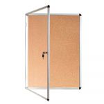 Bi-office Vitrine d'intérieur en aluminium - surface en liège - 98,1 x 72 cm