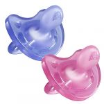Chicco Sucettes Physio Soft tout silicone - x2 - Rose & violet- 12m+