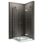 MAYA Porte de douche d'angle H 190 cm verre 6 mm transparent 75 x 75 cm