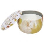 Le Chat Bougie parfum&eacute;e boite m&eacute;tal tulipe flamboyante - Bo&icirc;te m&eacute;tal d&eacute;cor orange rempli de paraffine blanche - parfum tulipe flamboyante