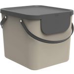 Rotho Albula Syst&egrave;me de s&eacute;paration des d&eacute;chets 40l pour la cuisine, Plastique (PP) sans BPA, cappuccino/anthracite, 40l (39,8 x 35,8
