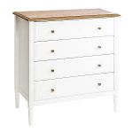 Atmosphera Commode 4 Tiroirs en Bois "Solen" 85cm Blanc