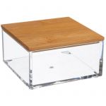 Boîte de Rangement Bambou "Beauty" 9cm Transparent Prix