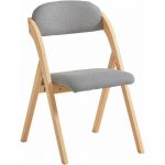 Sobuy FST92-N Chaise Pliante en Bois avec Assise et Dossier Rembourrés Fauteuil Chaise pour Cuisine, Bureau