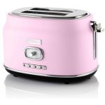 Westinghouse Grille-pain rétro - 2 tranches - fentes extra-larges - grille de maintien au chaud - 815W - rose