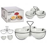 Dam Jeu de 3 bols en porcelaine blanche.