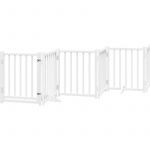 VidaXL Barri&egrave;re pour chiens avec porte 6 panneaux bois de sapin massif