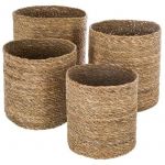 Atmosphera Lot de 4 Paniers de Rangement "Seagrass" Naturel