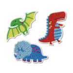 Kit Stickers Diamond Painting Dinosaures 5 &Agrave; 8,5 Cm 3 Pi&egrave;ces