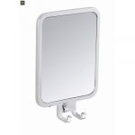 Wenko Miroir mural pour salle de bain - Antibuée - 2 crochets - Inox et ABS