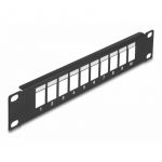Delock Panneau de connexion 66676 Keystone 10" 1U 10 ports m&eacute;tal noir