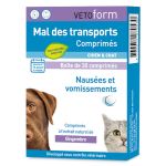 Vetoform Mal des Transports Comprimés Chien et Chat 30 Comprimés