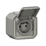 Legrand Prise de courant 2P+T Plexo complet saillie gris (069731L)