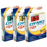 Dymo S0720610 - Cassette ruban étiquettée blanc sur noir 12mm/7,0 m