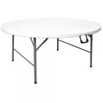 Bolero Table ronde pliable au centre blanche 1530mm