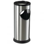 Rossignol Cendrier avec bac à sable / corbeille à poser 0,25 l / 17,5 l - Inox brossé - HEXATRI | - Argent