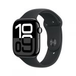 Apple Watch Series 10 GPS 46mm Boîtier en Aluminium Noir de Jais avec Bracelet Sport Noir - S/M