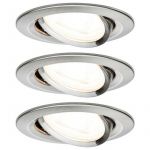 Paulmann Spot encastrable Nova 93429 jeu de 3 LED GU10 19.5 W acier inoxydable (bross&eacute;) 3 pc(s)