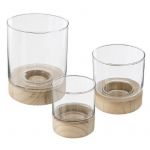 Lot de 3 Photophores en Verre "Eté" 20cm Transparent Prix