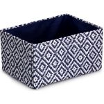 Compactor Panier Enzo Bleu Et Blanc 23,5x16x12cm - Le Panier