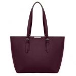 David Jones Sac à Main Shopping Femme Grand Format - Sac Cours Lycée Fille - Cabas Fourre-Tout Porté Epaule Cuir PU Anse Longue - Shopper Grande Capacité A4 - Sac Etudiante Travail - Rouge Bordeaux