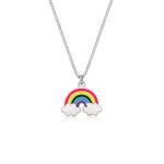 Elli Collier Enfants arc en ciel pendentif avec émail multicolore en argent sterling 925