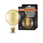 Osram Lampe LED vintage 1906 teint&eacute;e, 8,8 W, 806 lm, forme de globe avec 125 mm de diam&egrave;tre et culot E27, lumi&egrave;re blanche chaude, filament droit, intensit&eacute; variable, dur&eacute;e de vie jusqu'&agrave; 15 000 heures