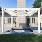 Chalet et Jardin Ombrea - Ombréa Pergola bioclimatique autoportante blanc - 400 x 400 x h. 258 cm