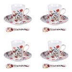 Table passion Coffret 4 tasses avec cuillères 16 cl Flor