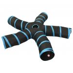 VidaXL Tunnel pour chats à 5 voies Noir et bleu 25 cm Polyester n/a